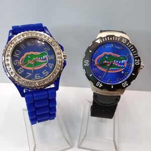 Lot of 2 Florida Gators Watches Quartz‎ Men's 39mm Blue & Black New Battery